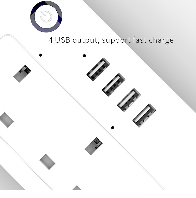 Smart socket Plug USBx4 Alexa voice control APP Remote Smart WiFi Socket