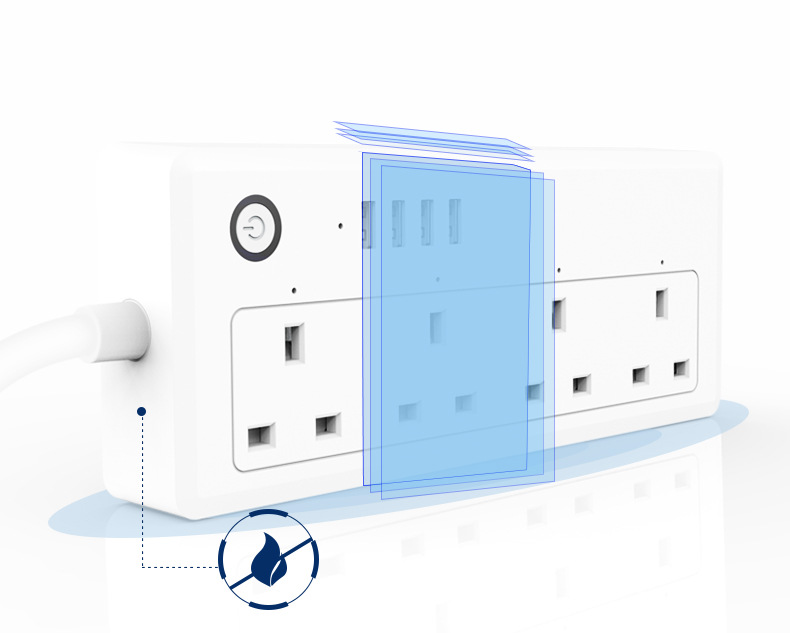 Smart socket Plug USBx4 Alexa voice control APP Remote Smart WiFi Socket